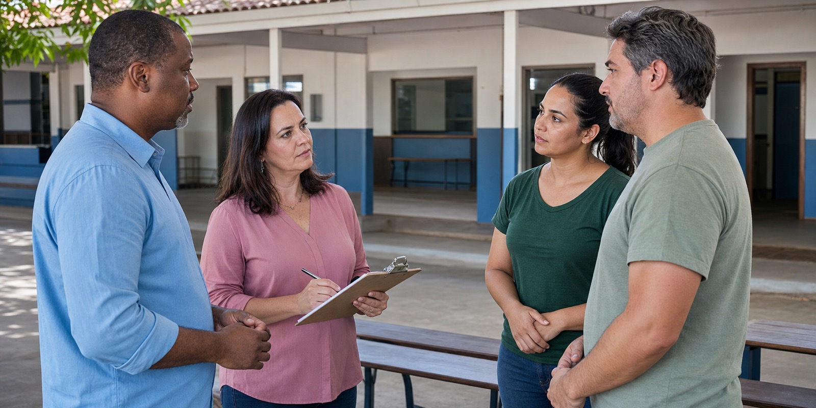 APM escolar em conversa respeitosa entre responsáveis e equipe da escola.