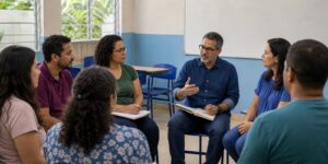 Responsáveis e escola participam de roda de diálogo sobre Educação Moral.