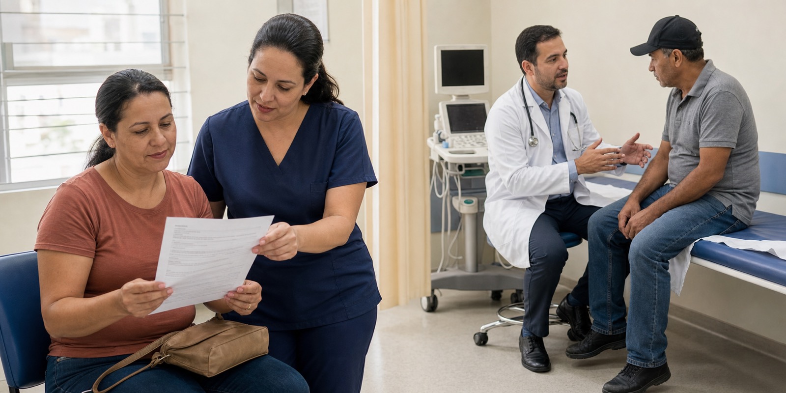 Profissionais orientam pacientes em consulta especializada, tema central para o Hospital Avaré.