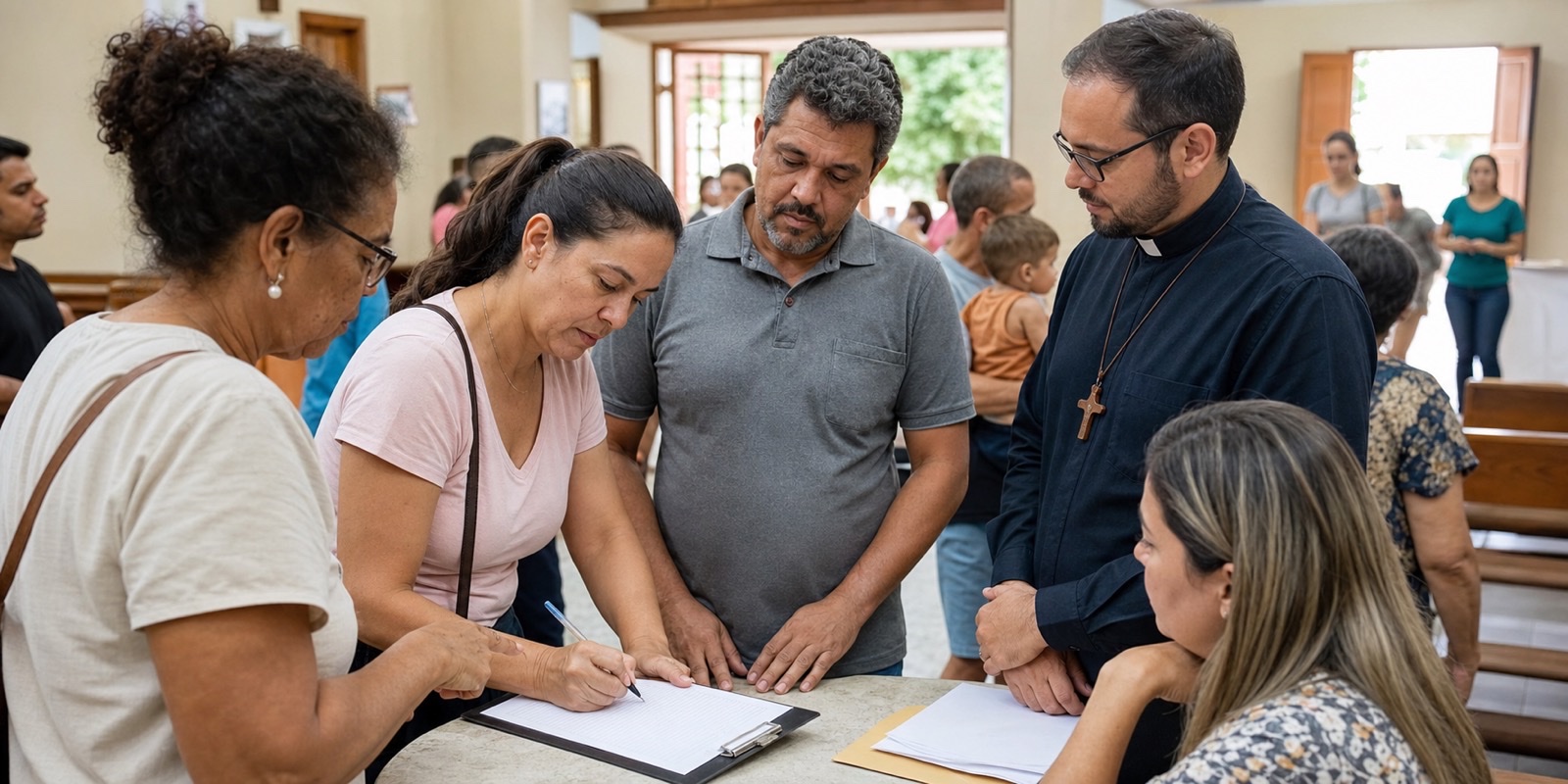 Famílias registram compromisso cívico em encontro de comunidade