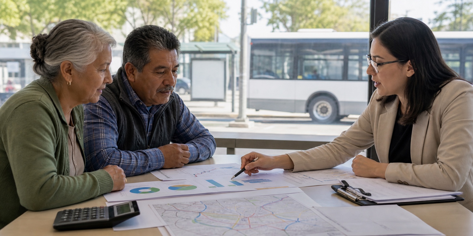 Moradores conversam com analista sobre dados, custos e transparência do transporte público urbano.