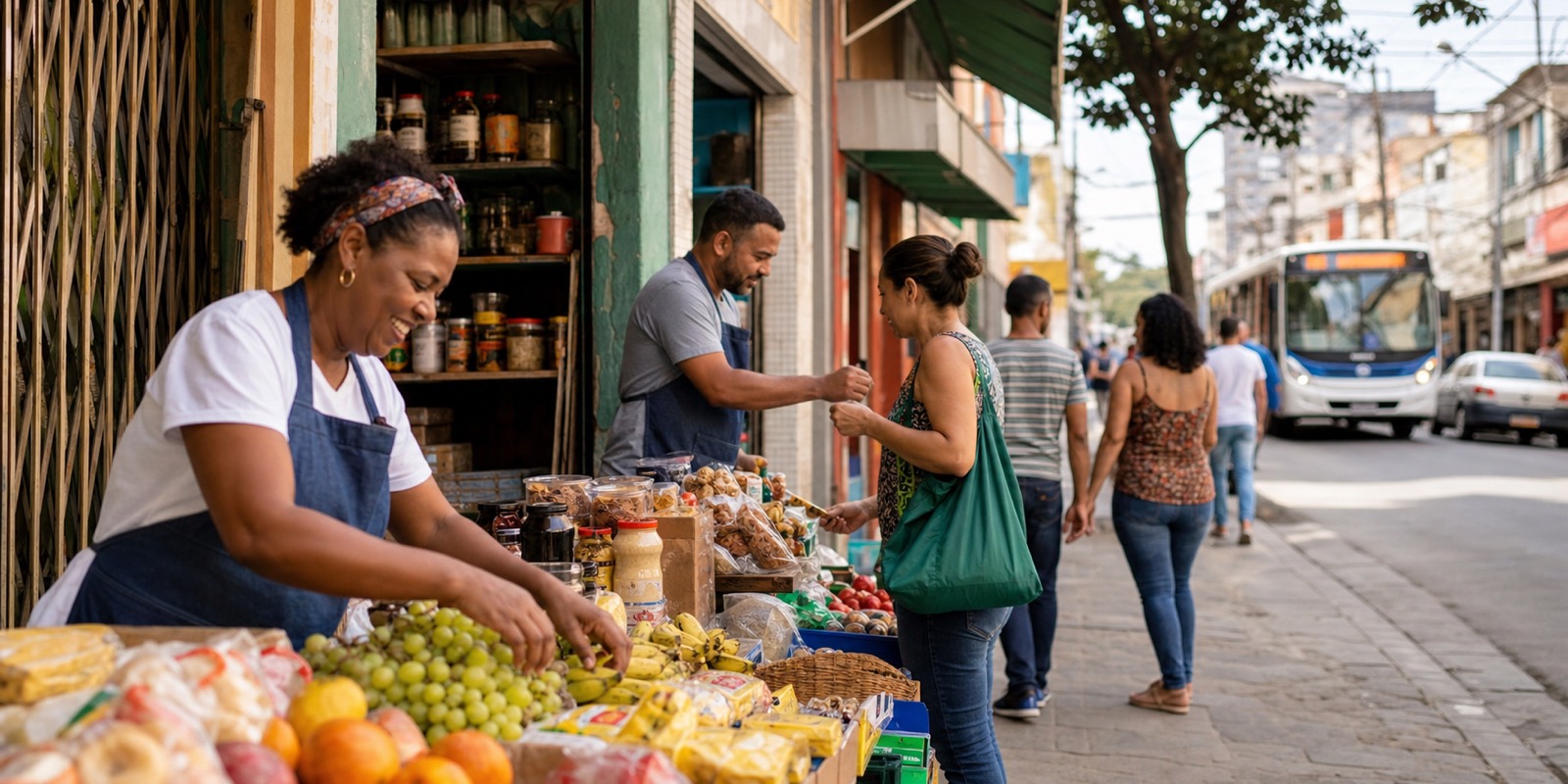 Comerciantes organizam vitrine e atendimento para receber mais consumidores com tarifa zero.