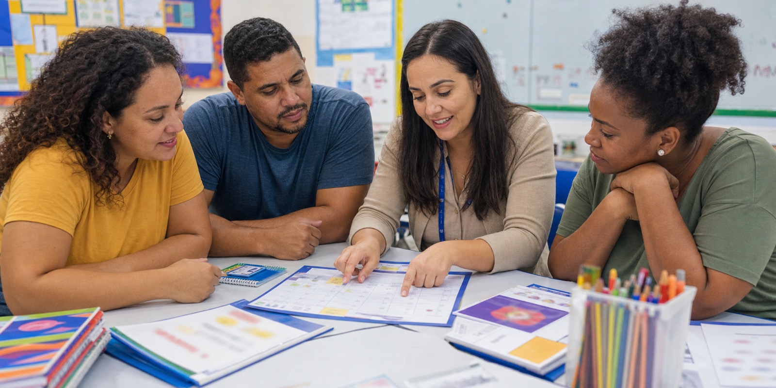 Responsável recebe protocolo de pedido de informação em secretaria escolar.