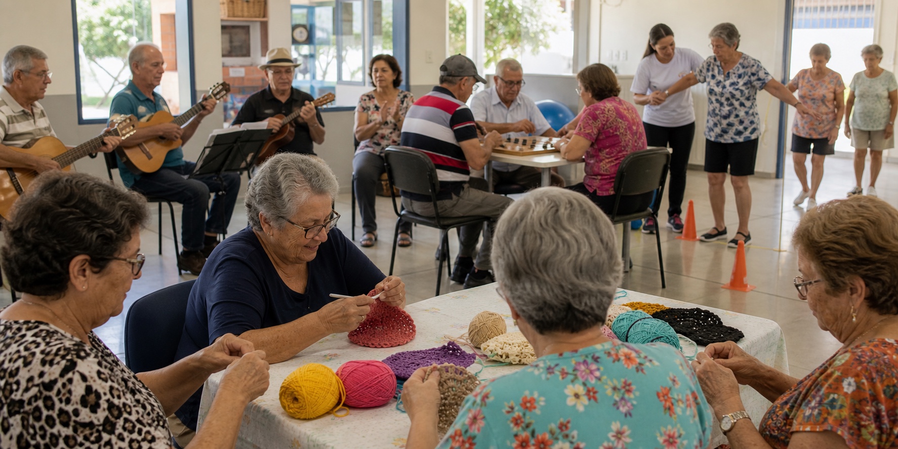 Idosos participam de oficinas e atividades de convivência no CCI