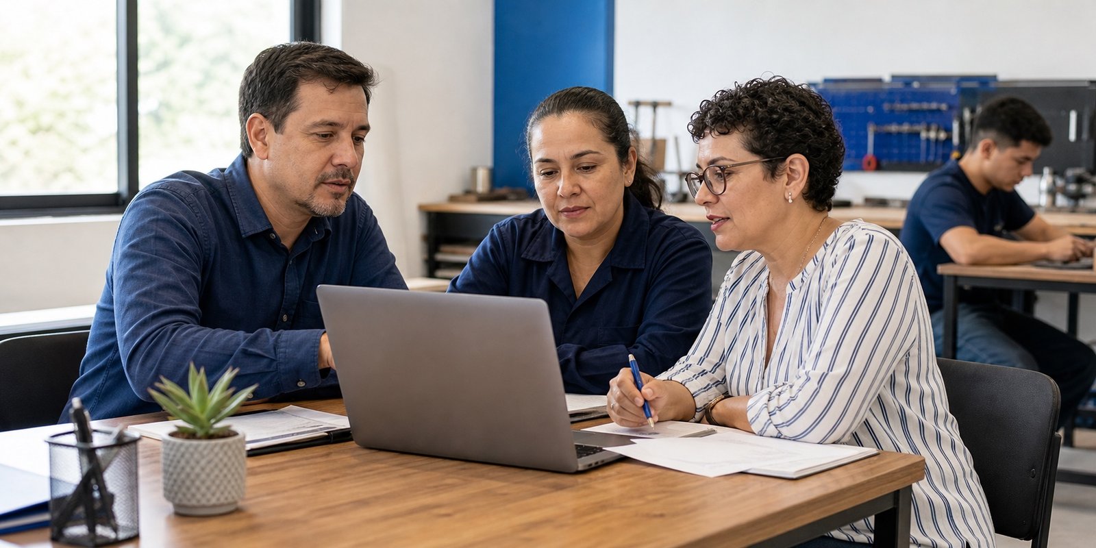 Equipe de empresa organiza cadastro e plano de estágio técnico supervisionado no BEEM